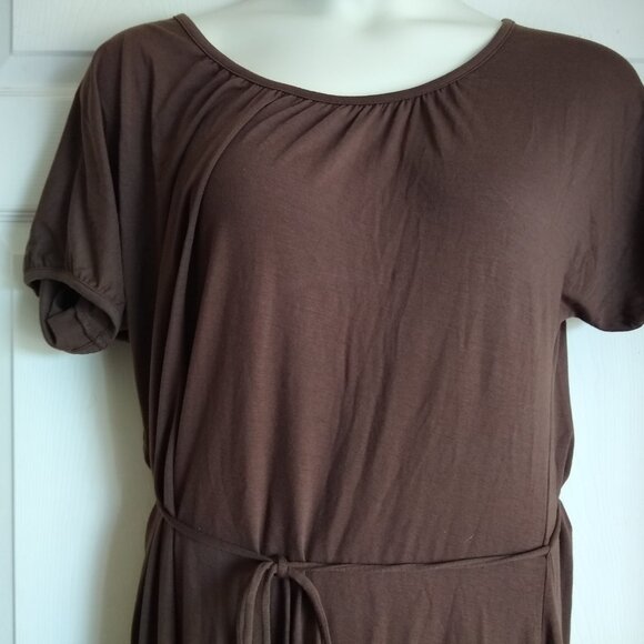 apostrophe stretch brown misses tie waist dress - Picture 4 of 6